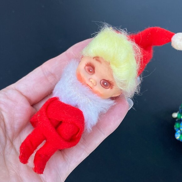 Napco Red Felt Knee Hugger Pixie Christmas Ornament - Picture 5 of 12